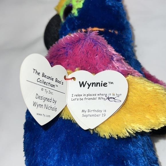 Ty Beanie Boos - WYNNIE the PARROT 6” NEW - MINT with MINT TAGS - Picture 4 of 4